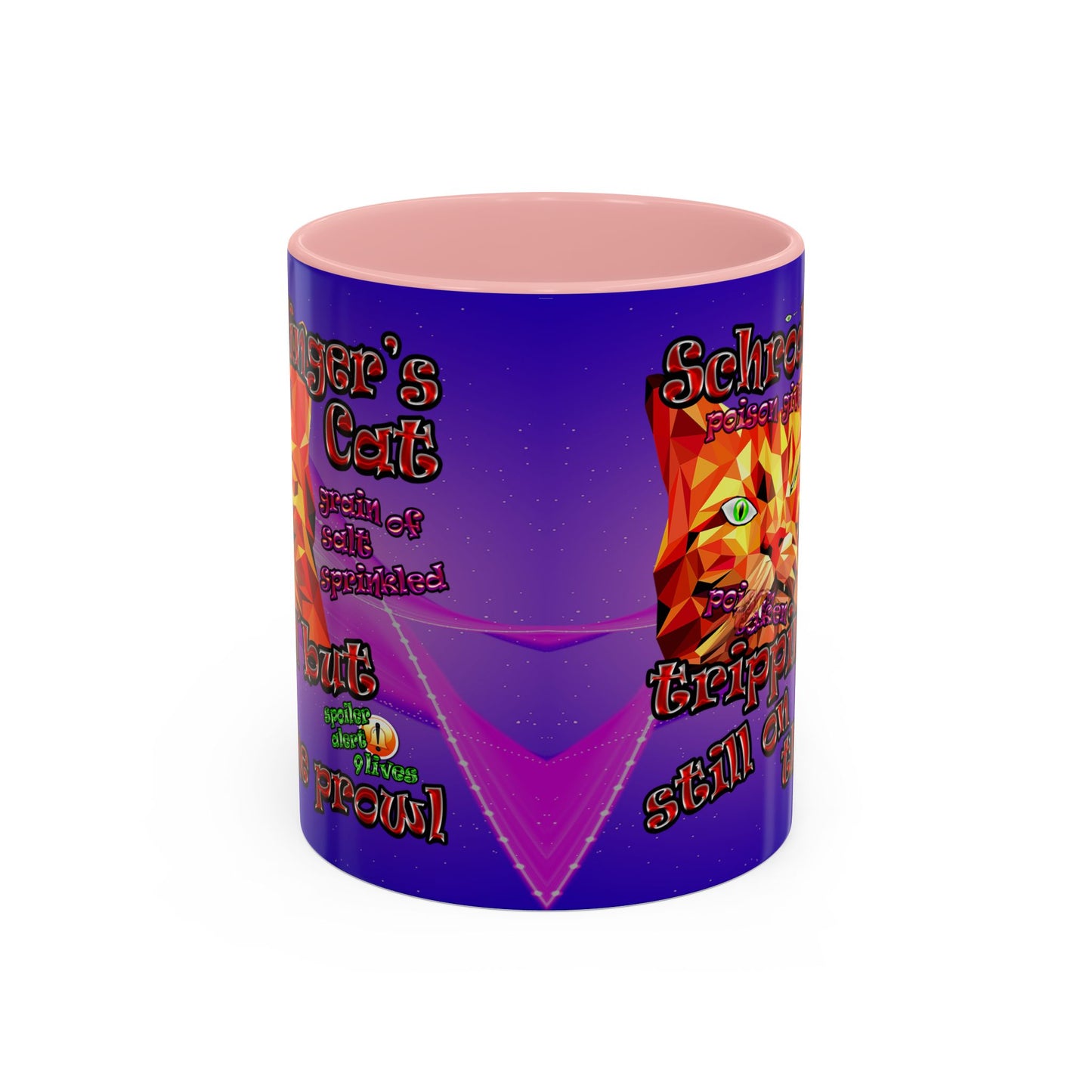 schrodinger's cat - Accent Mug (purple-pink wave)