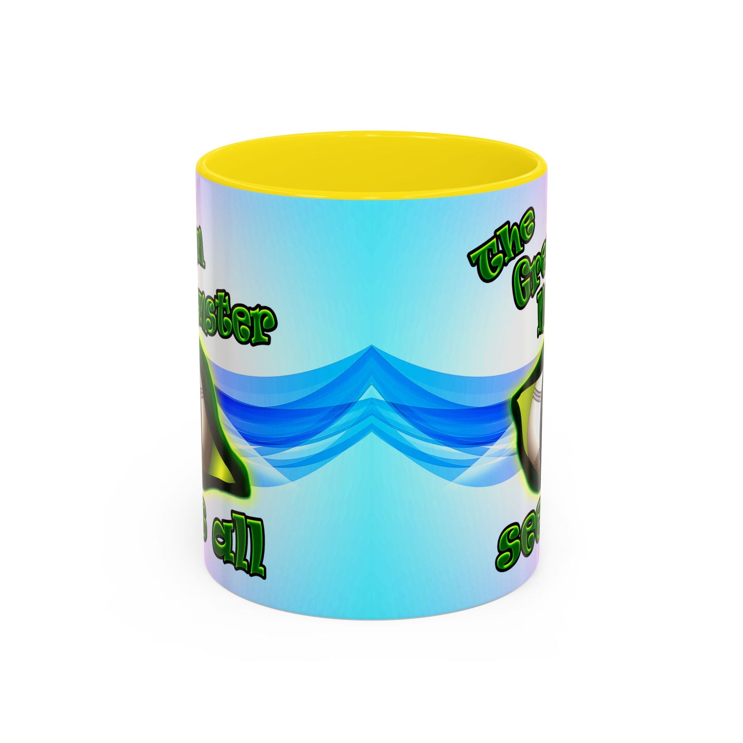 green monster - Accent Mug (light blue-pink wave)