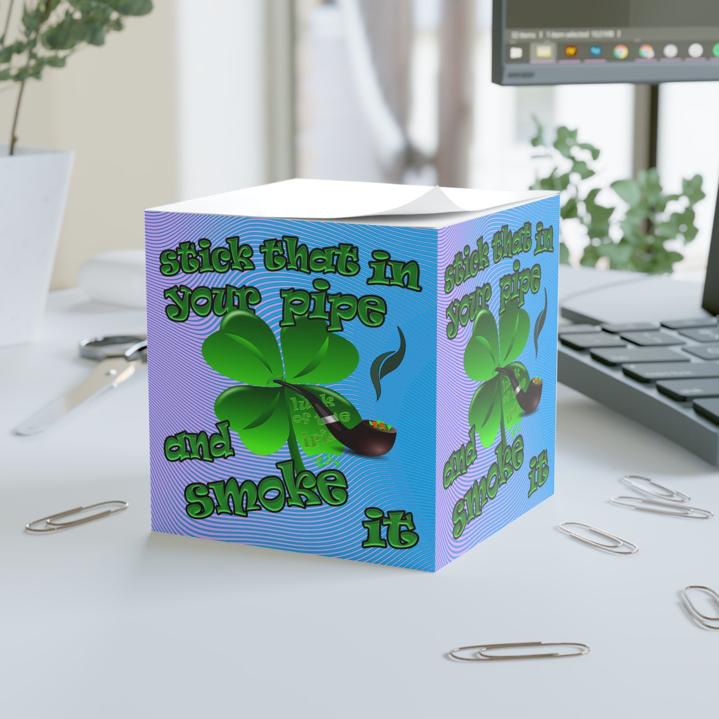 stick that in your pipe and smoke it - note cube (light blue-purple wave)