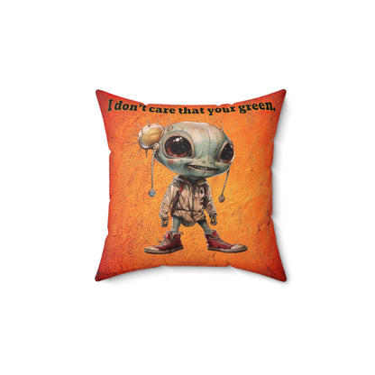 I don't care that your grey - Faux Suede Square Pillow - (burnt orange)
