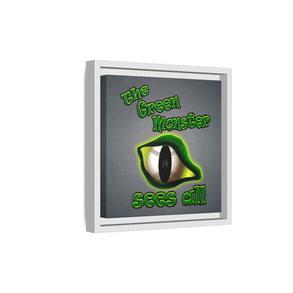 green monster - framed canvas art (grey-light grey)