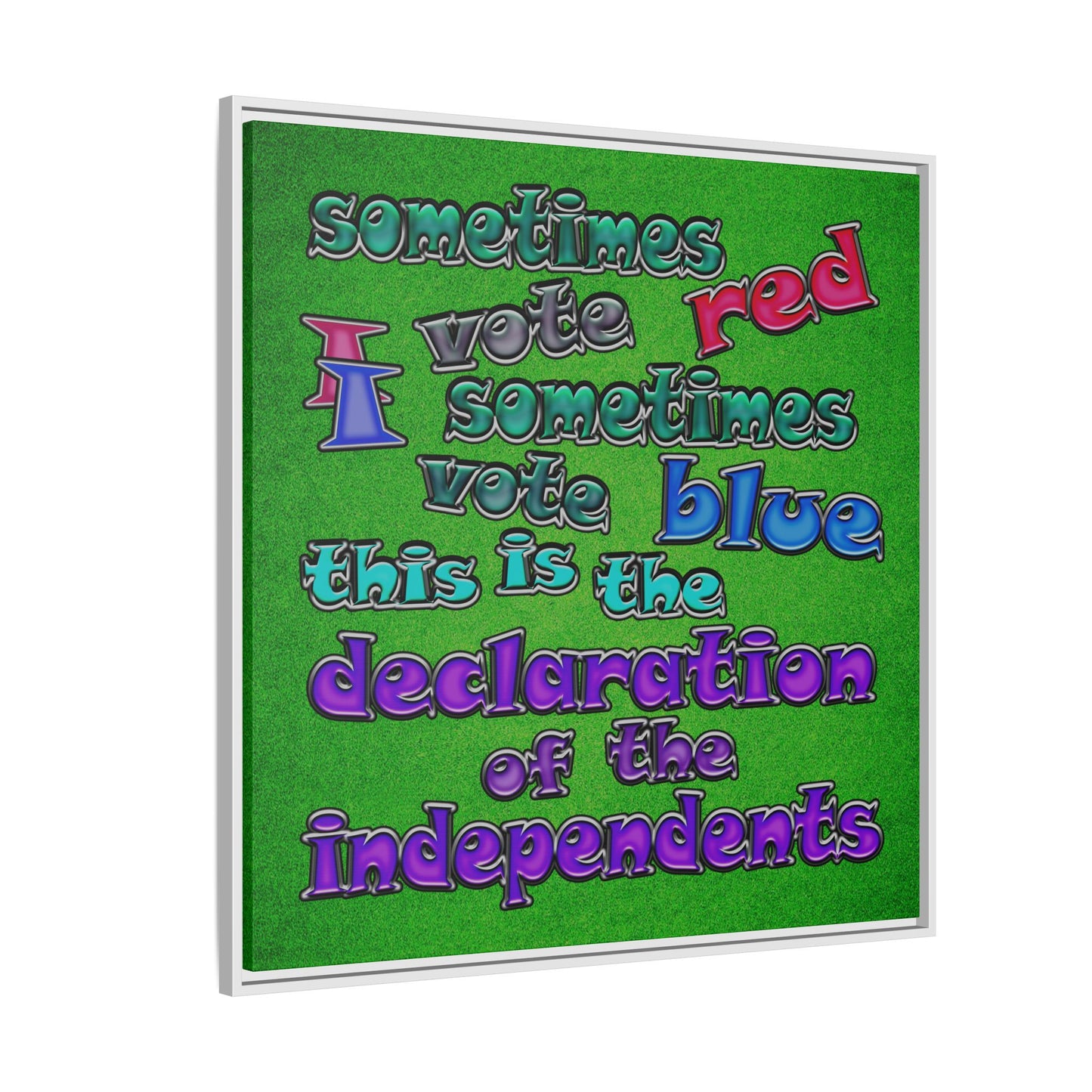 declaration of the independents - framed canvas art (green turf)