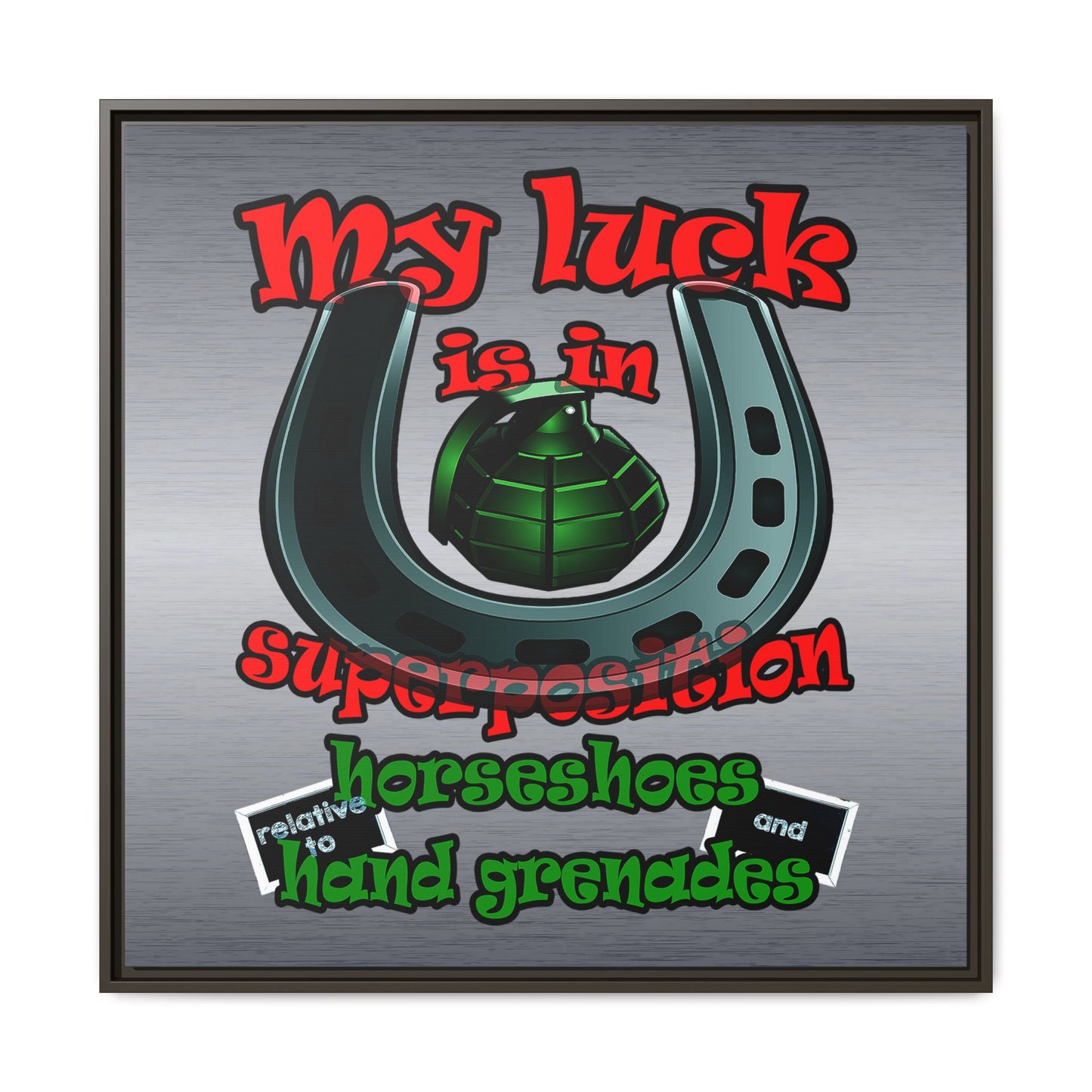 my luck - framed canvas art (brushed nickel)