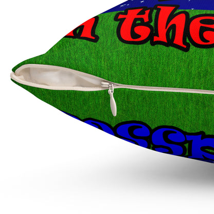 donkeys and elephants - Spun Polyester Square Pillow - ('snoops' background)