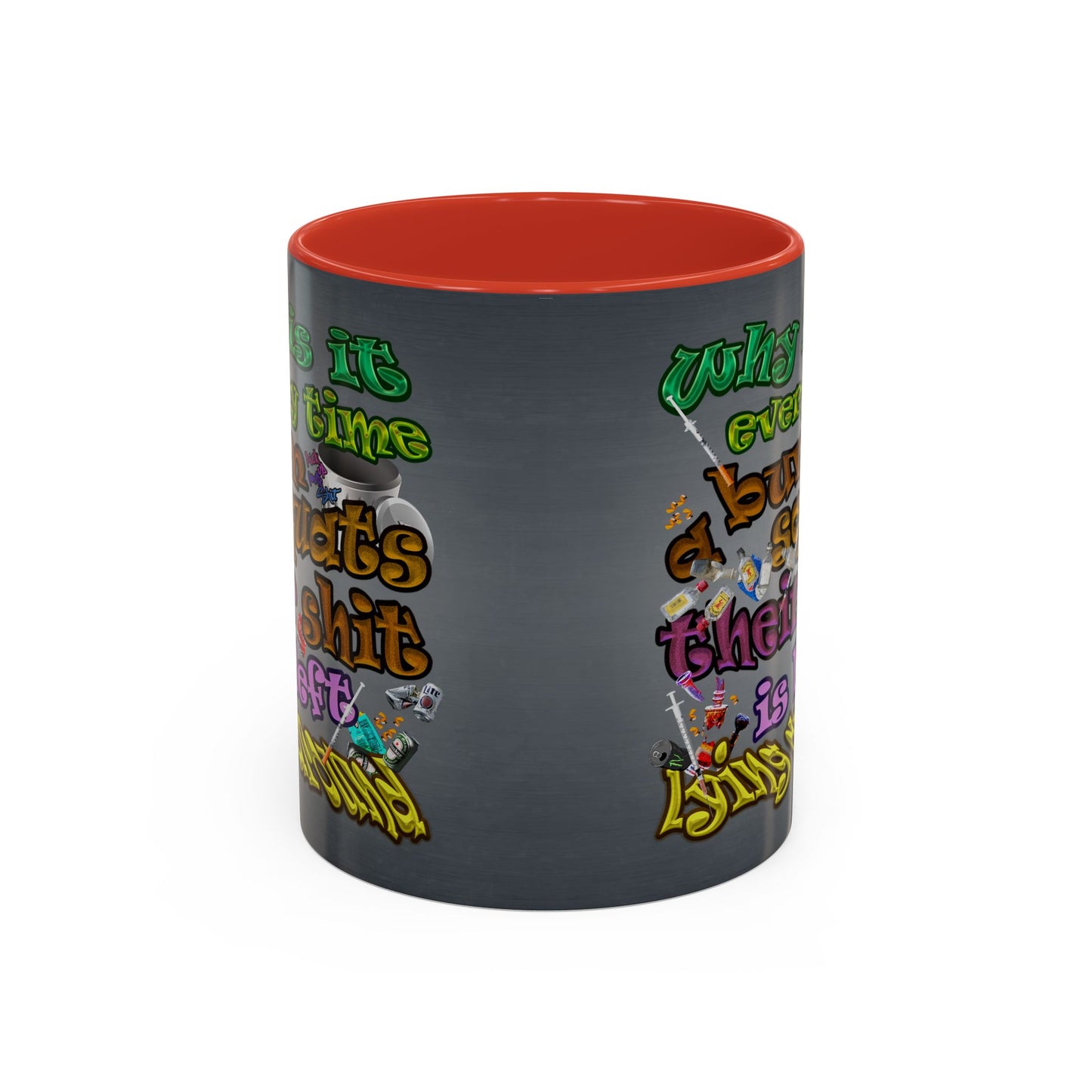 the bum's shit - Accent Mug (grey-light grey)