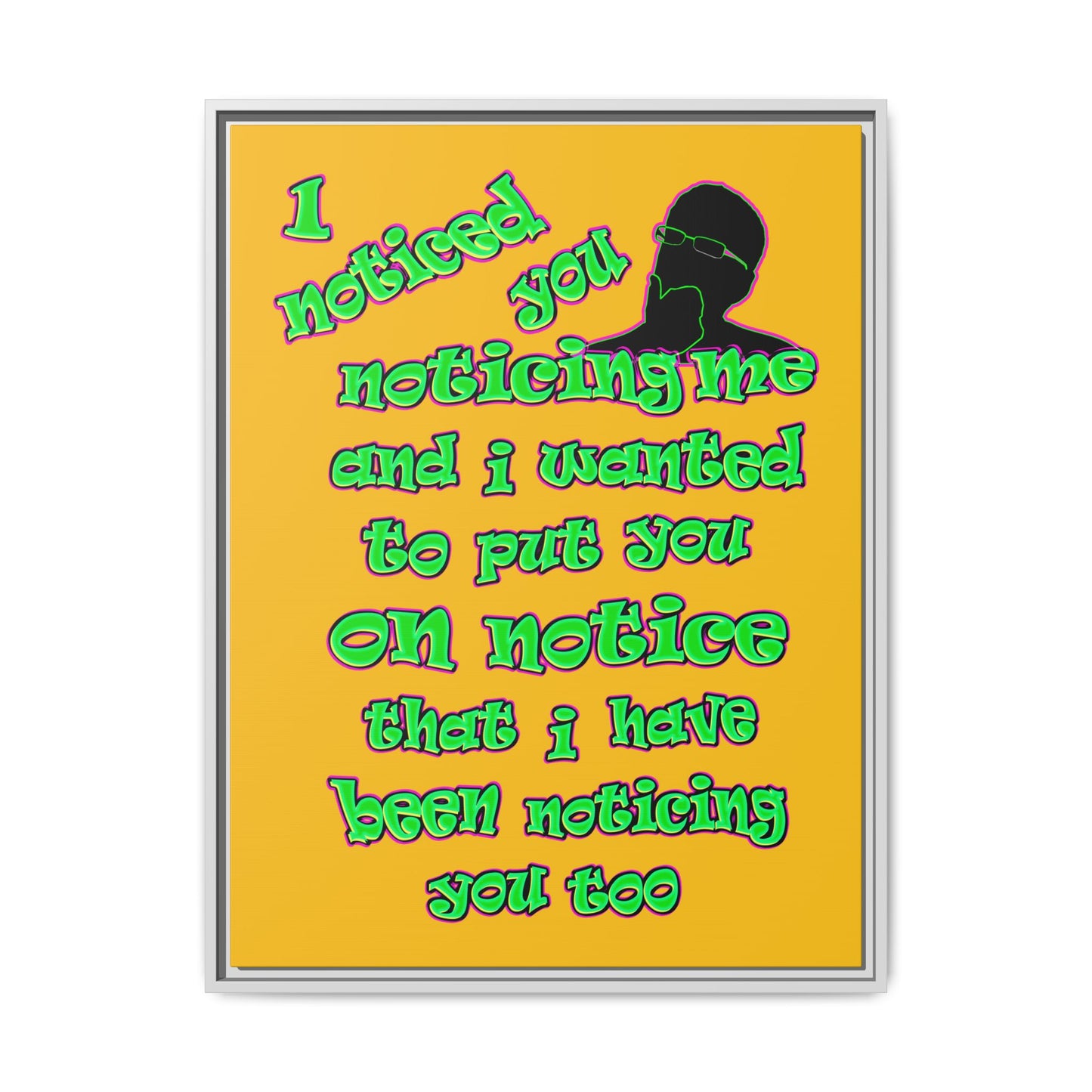 noticed you noticing - framed canvas art (yellow)