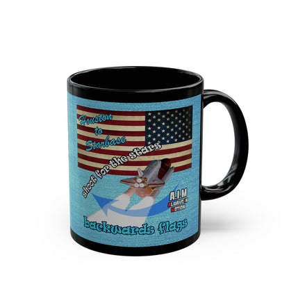shoot for the stars - Black Mug (faded blue)