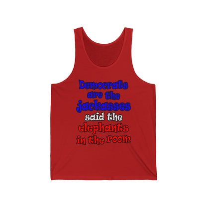 donkeys and elephants - Unisex Jersey Tank