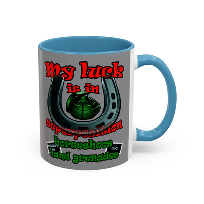 my luck - Accent Mug (grey)