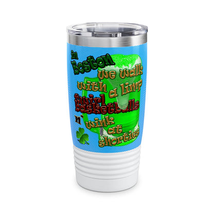 celtics logo - Ringneck Tumbler, 20oz (light blue-purple wave)