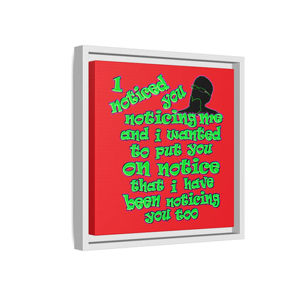 noticed you noticing - framed canvas art (red)