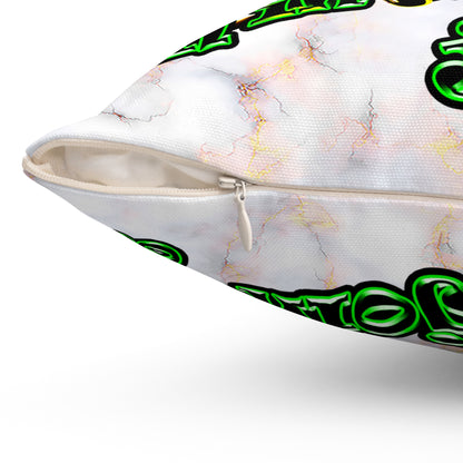 og - Spun Polyester Square Pillow - (white marble)