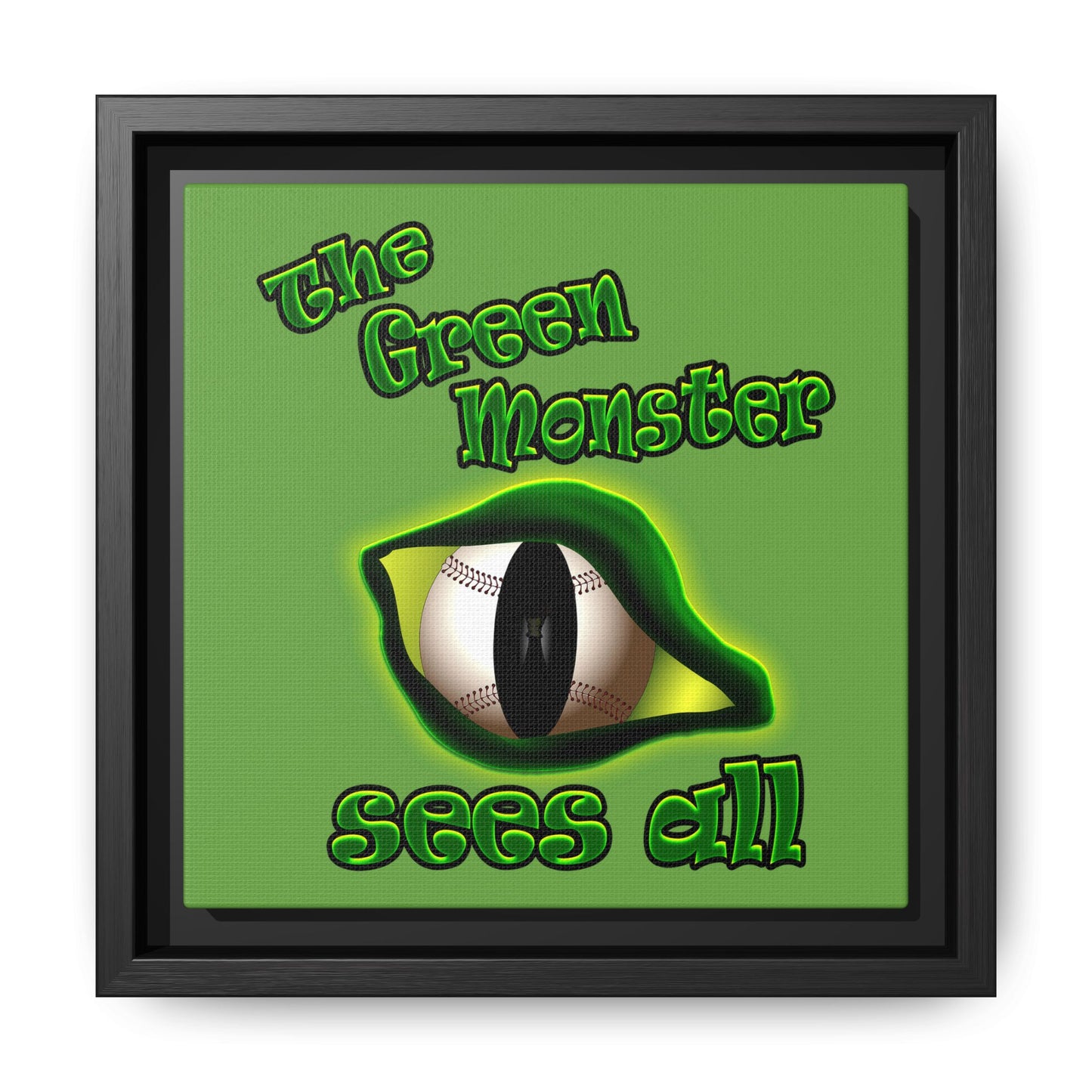 green monster - framed canvas art (green)