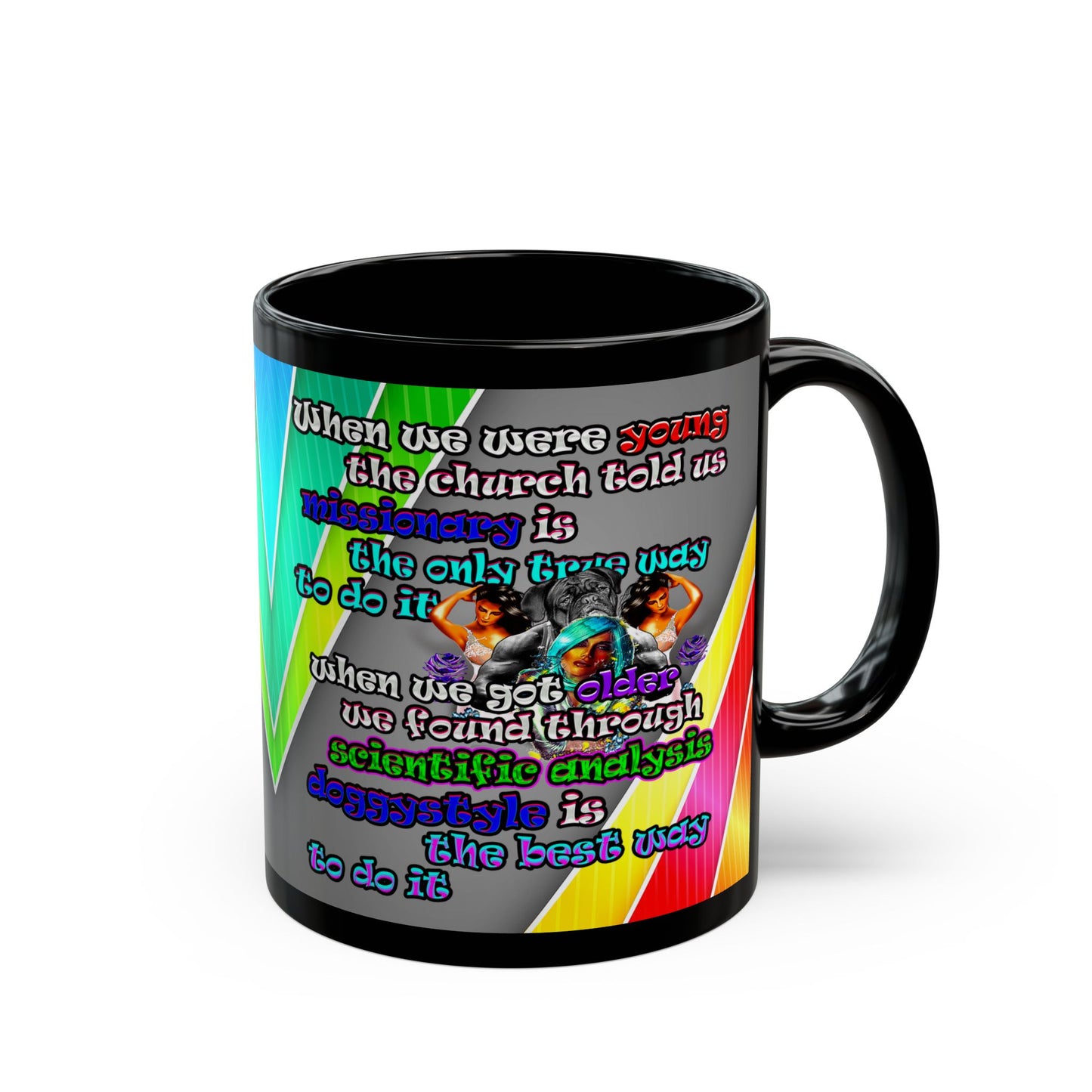 doggystyle - Black Mug (rainbow split)