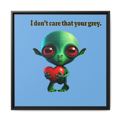I don't care that your grey - framed canvas art (light blue)