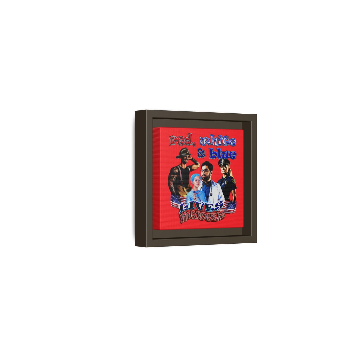 rw&b lives matter - framed canvas art (red)