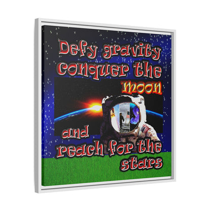 defy conquer reach - framed canvas art ('snoops' background)