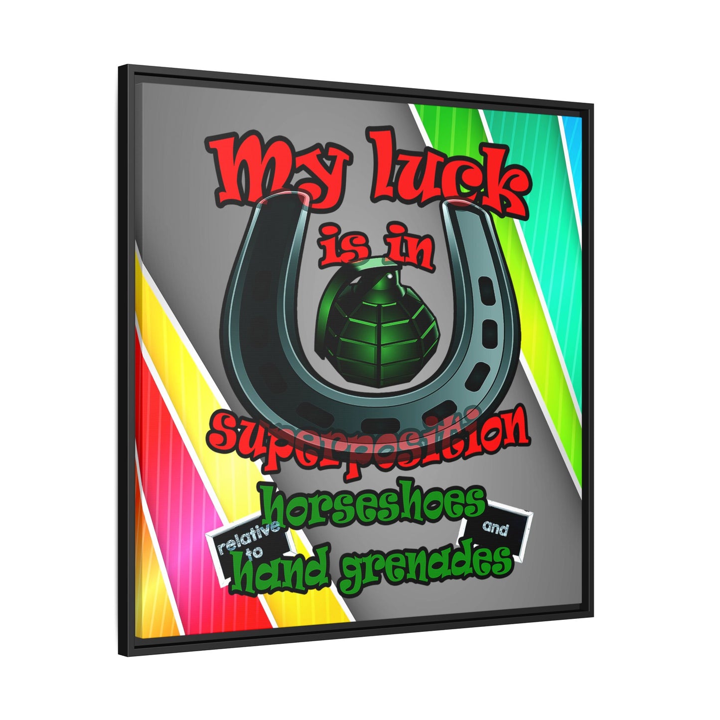 my luck - framed canvas art (rainbow split)
