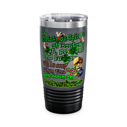 christmas spirits of boston - Ringneck Tumbler, 20oz (grey-light grey)