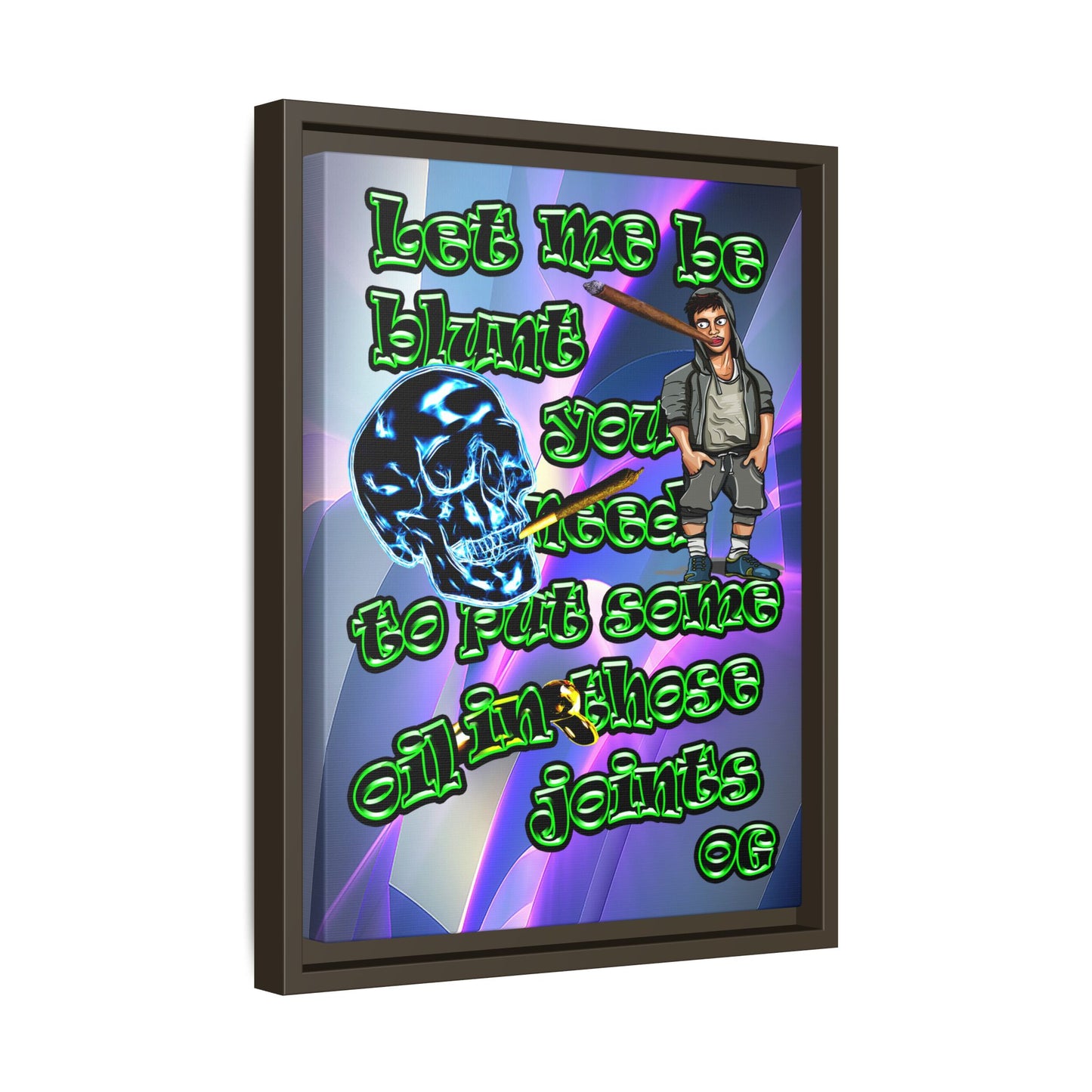 og - framed canvas art (grey-pink wave)