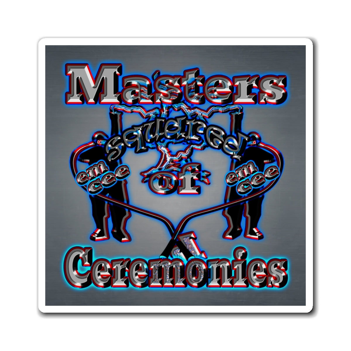 em cee squared - Magnets - (grey-light grey)