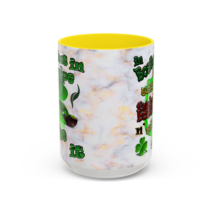 celtics logo - Accent Mug (white marble)