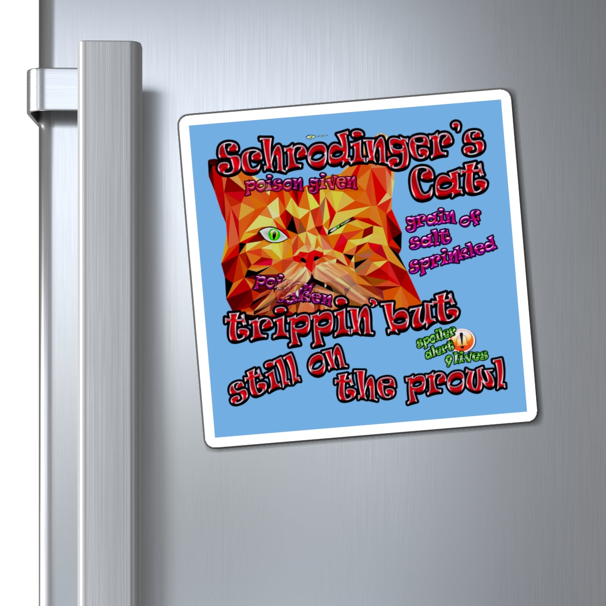schrodinger's cat - Magnets - (light blue)