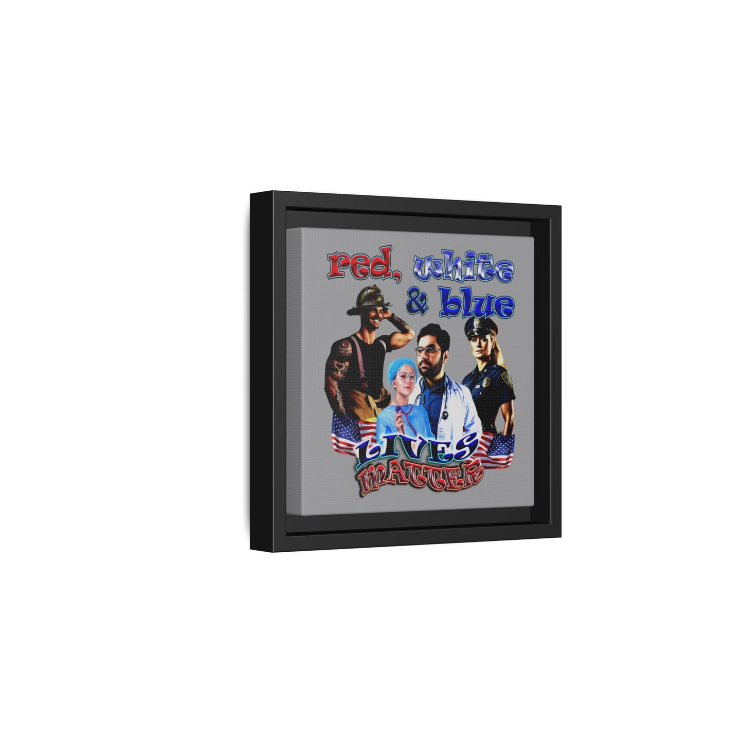 rw&b lives matter - framed canvas art (grey)