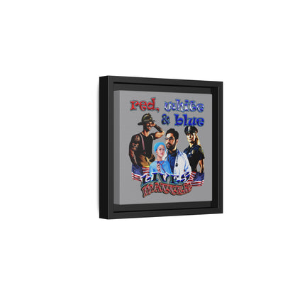 rw&b lives matter - framed canvas art (grey)