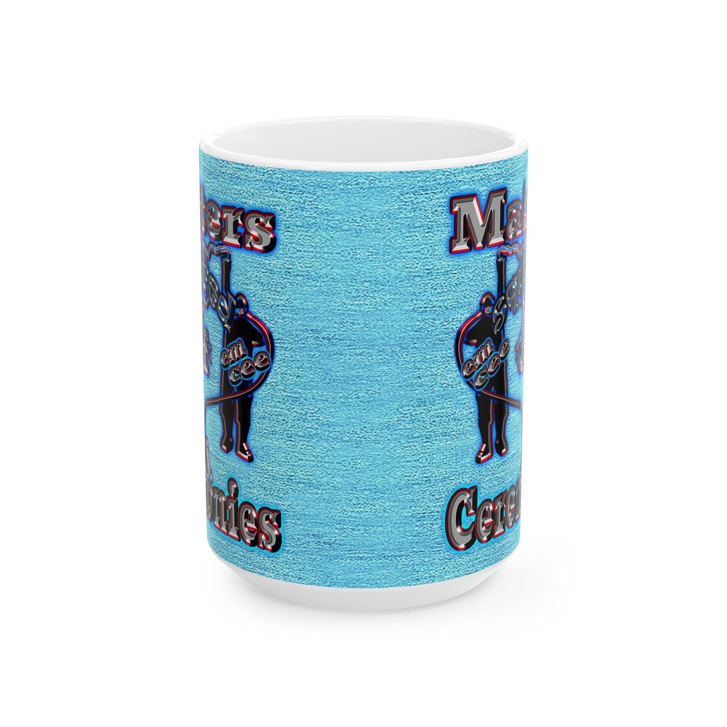 em cee squared - White Mug (faded dark blue)