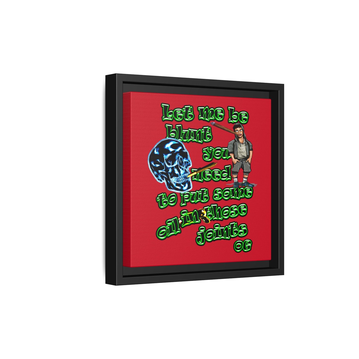 og - framed canvas art (dark red)