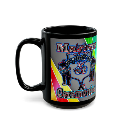 em cee squared - Black Mug (rainbow split)