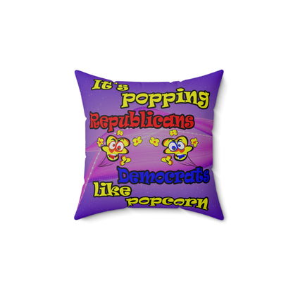 popping like popcorn - Spun Polyester Square Pillow - (purple-pink wave)