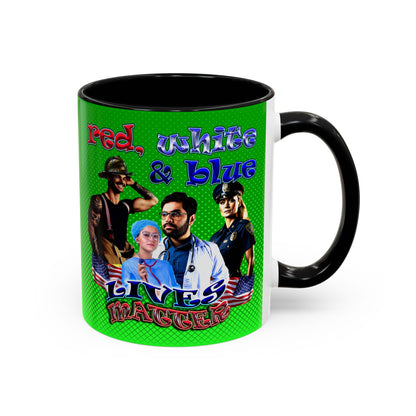 rw&b lives matter - Accent Mug (logo green)