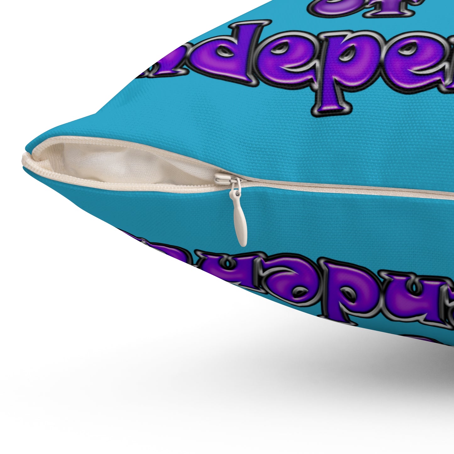 declaration of the independents - Spun Polyester Square Pillow - (turquoise)