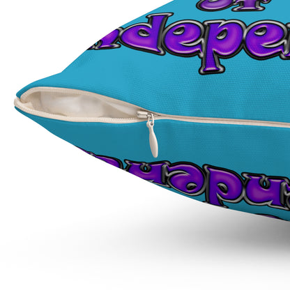 declaration of the independents - Spun Polyester Square Pillow - (turquoise)