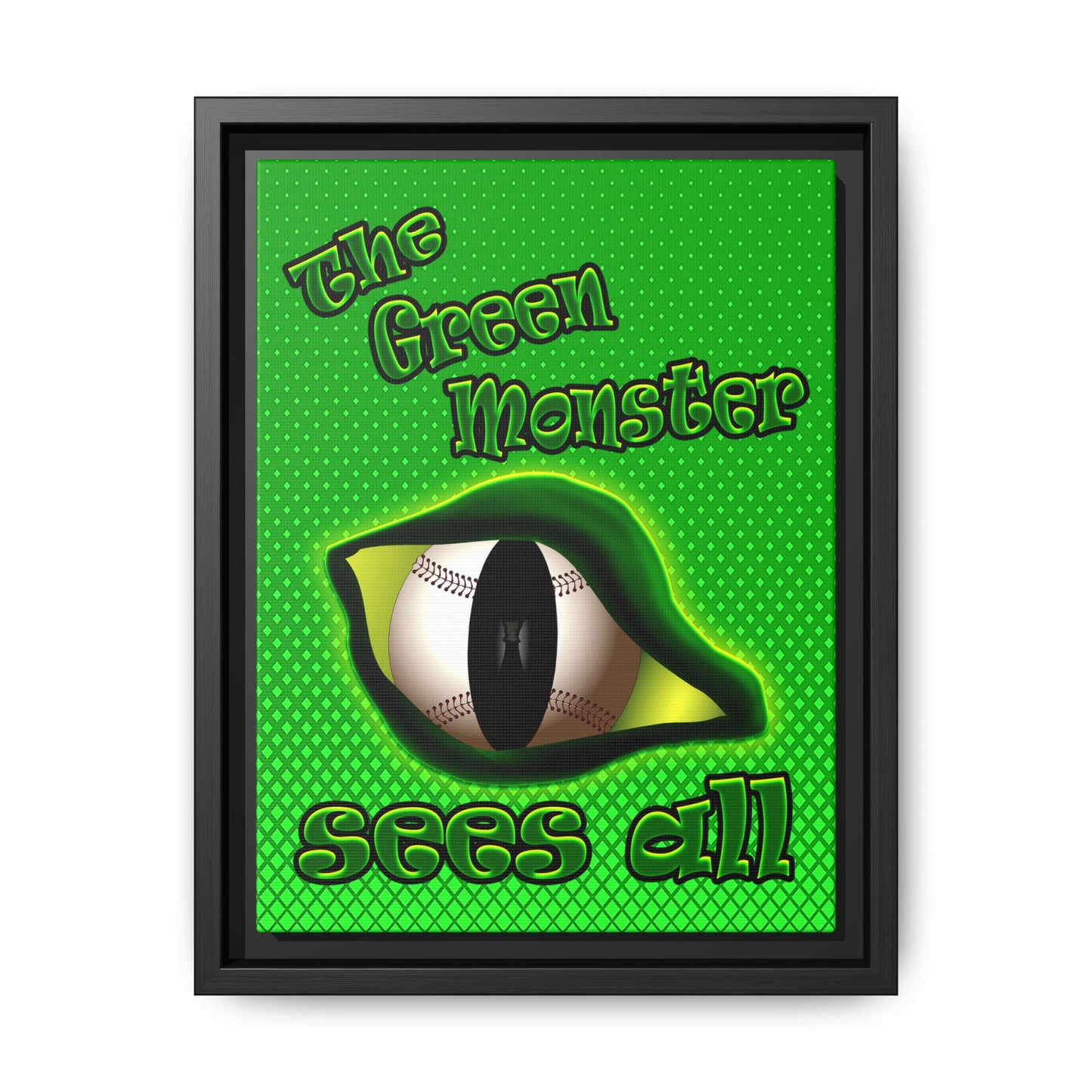 green monster - framed canvas art (logo green)