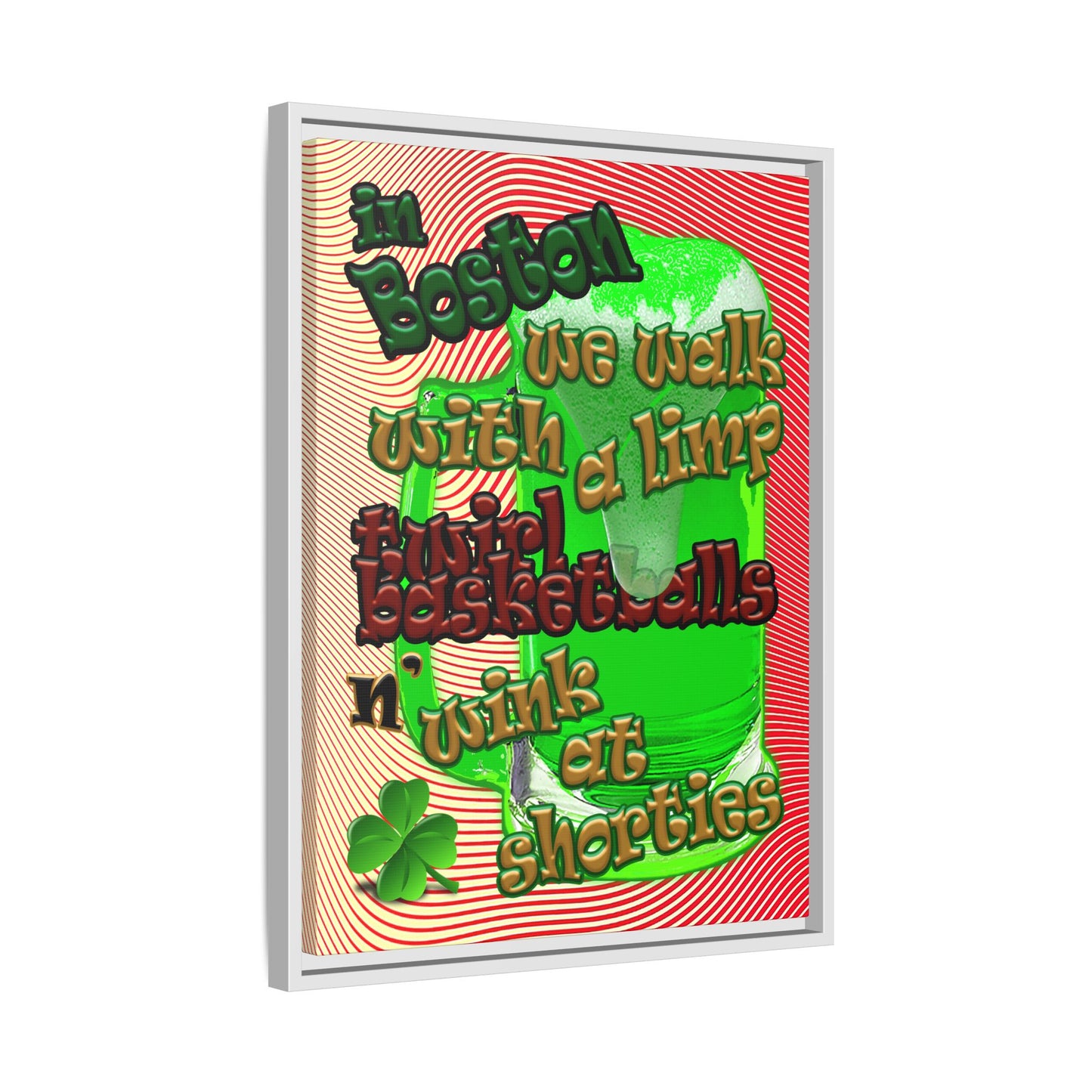 celtics logo - framed canvas art (yellow-orange wave)