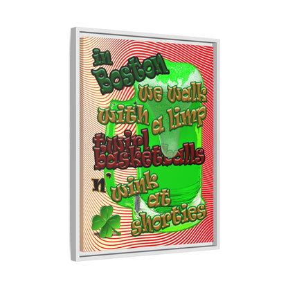 celtics logo - framed canvas art (yellow-orange wave)