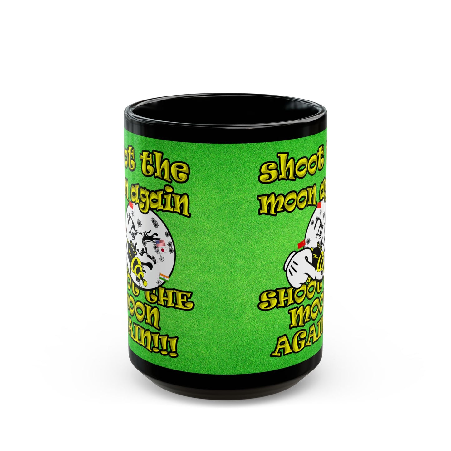 shoot the moon again - Black Mug (green turf)