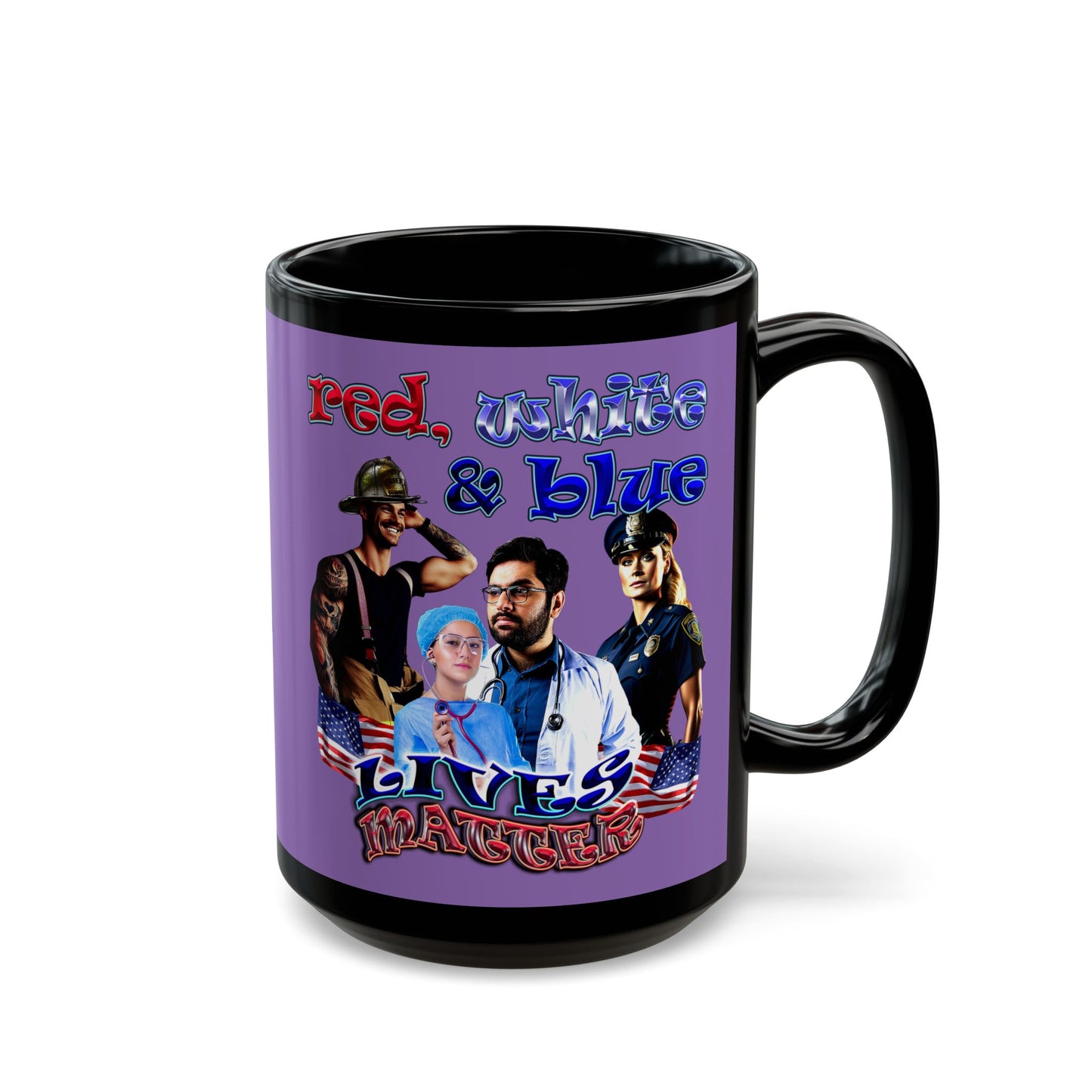 rw&b lives matter - Black Mug (light purple)