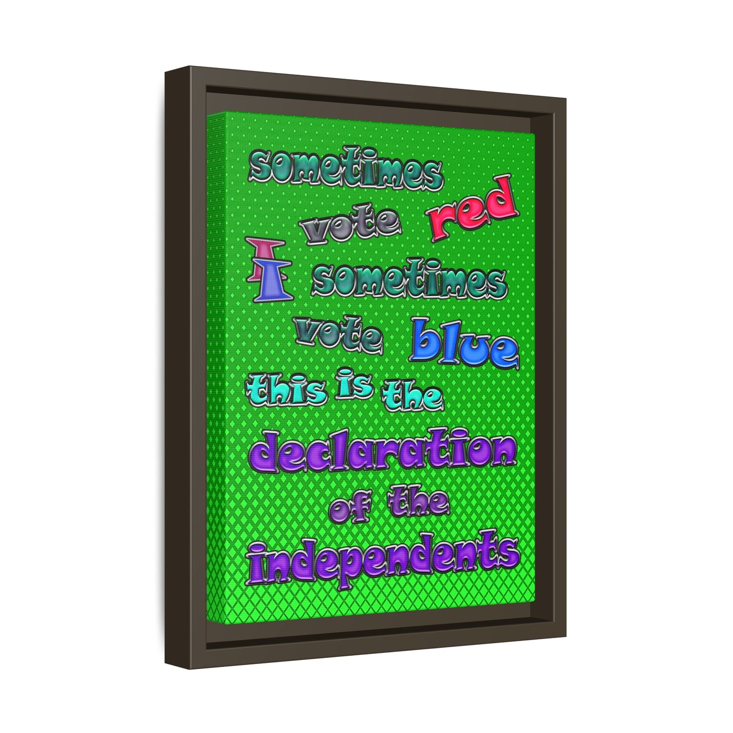 declaration of the independents - framed canvas art (logo green)
