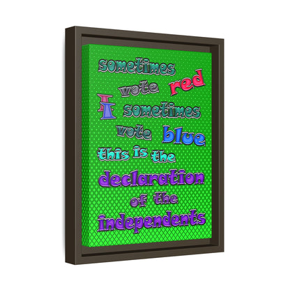 declaration of the independents - framed canvas art (logo green)
