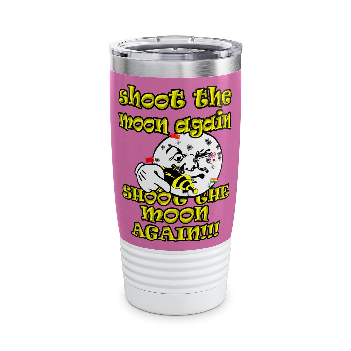 shoot the moon again - Ringneck Tumbler, 20oz (light pink)