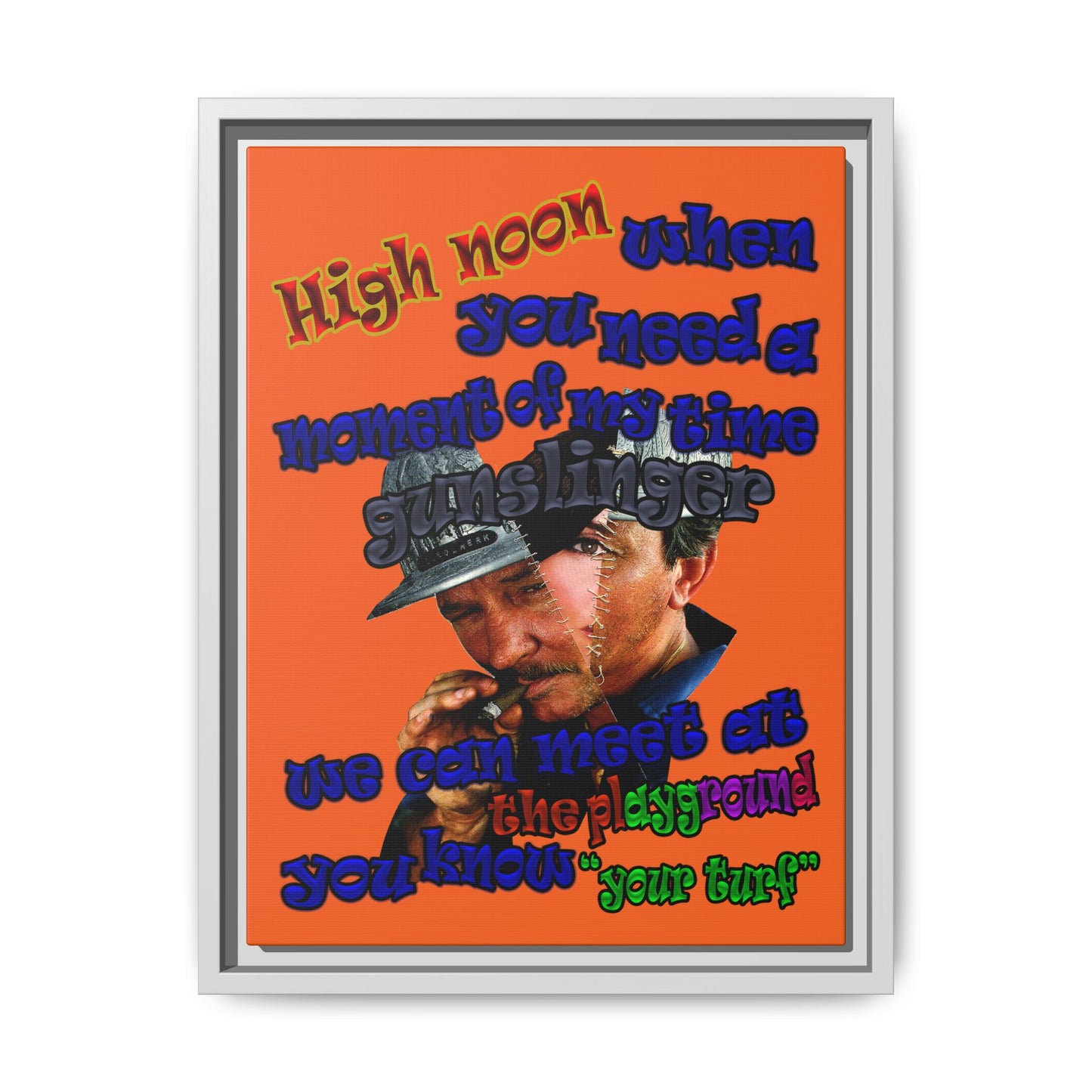 high noon - framed canvas art (orange)