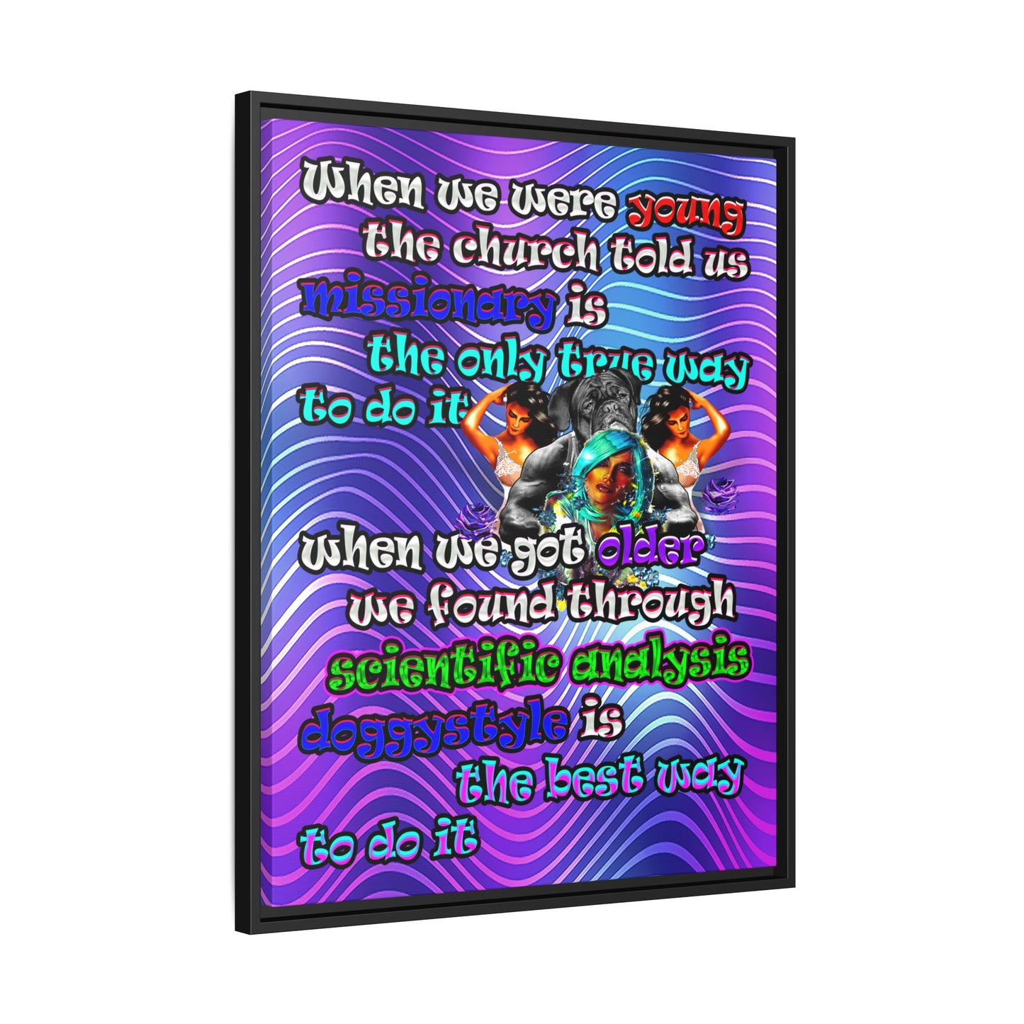 doggystyle - framed canvas art (purple wave)