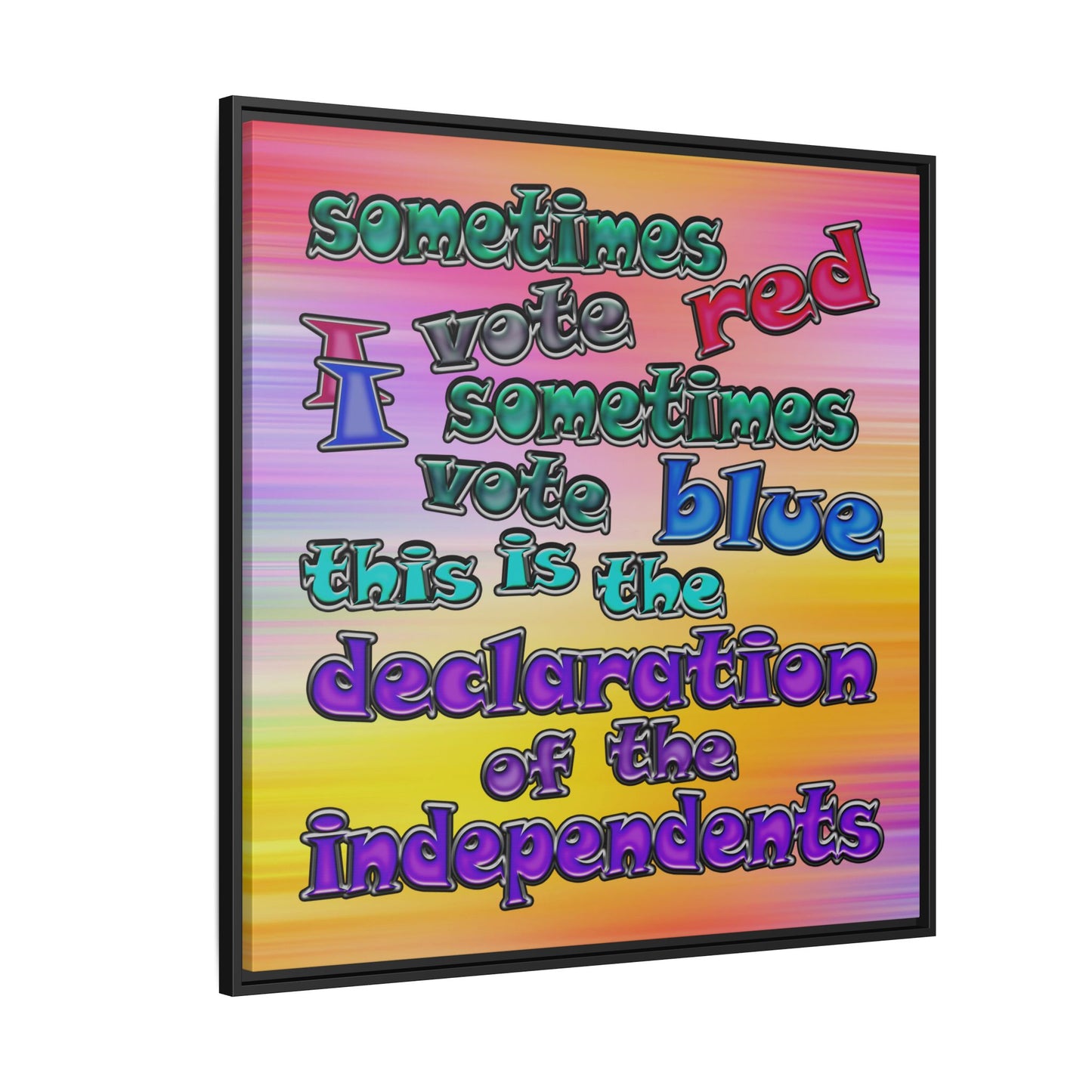 declaration of the independents - framed canvas art (color blur)