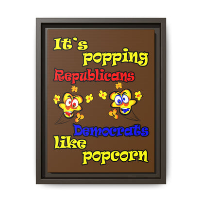 popping like popcorn - framed canvas art (brown)