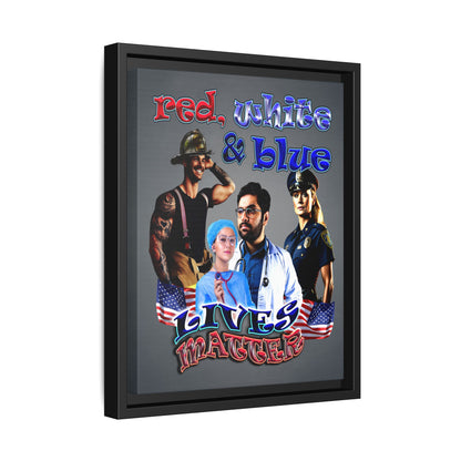 rw&b lives matter - framed canvas art (grey-light grey)