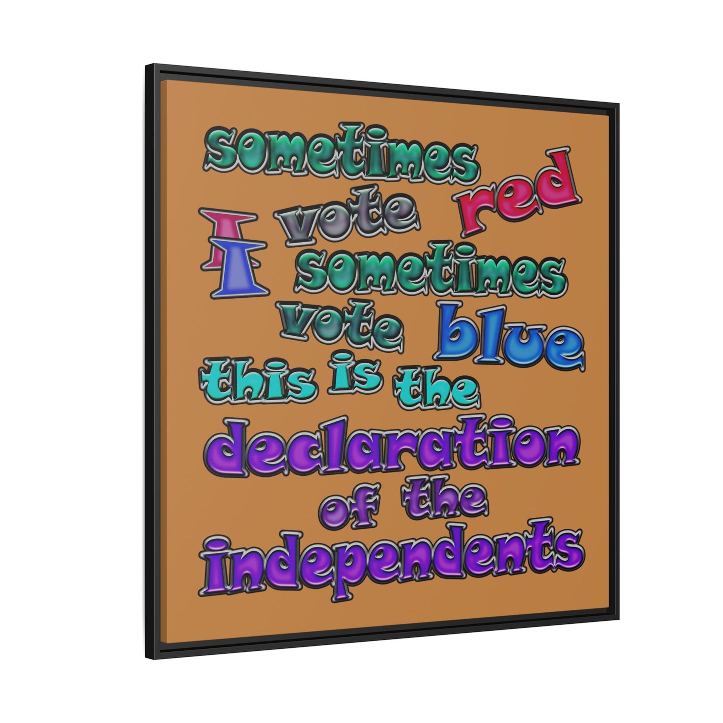 declaration of the independents - framed canvas art (light brown)